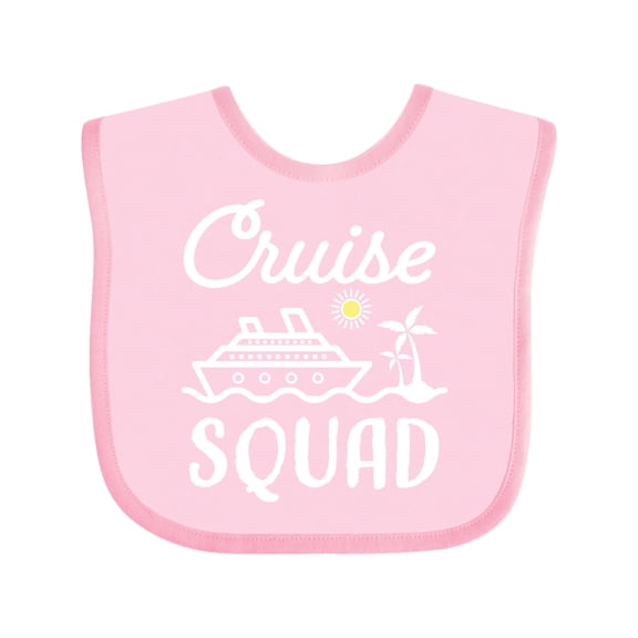 Inktastic Cruise Squad with Vector Cruise Ship and Palm Trees Boys or Girls Baby Bib