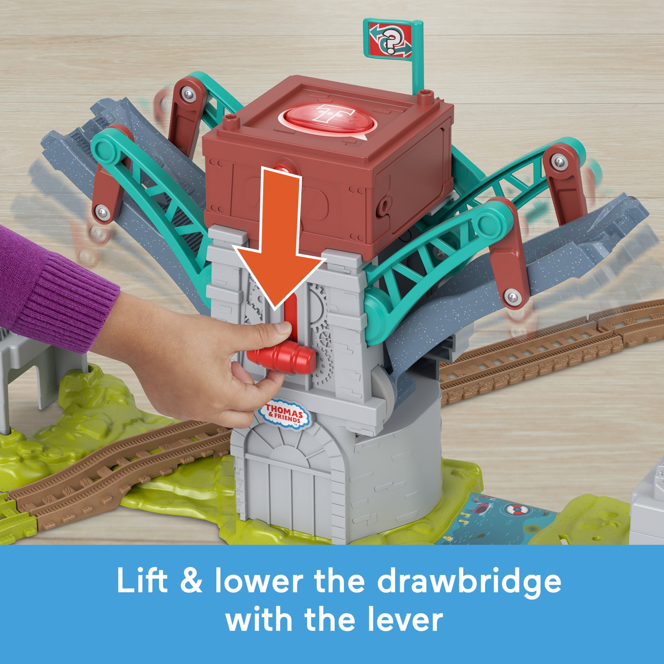 Thomas & Friends Talking Bulstrode & Which-Way Bridge Toy Train Playset with Sounds & Percy Engine