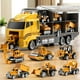 thumbnail image 1 of Juego de camiones de construcción de juguete con tapete de juego para niños de 3 a 8 años, 1 of 7