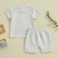 thumbnail image 4 of GYRATEDREAM Toddler Baby Boy Girl Matching Outfit Big Sister/Brother Little Sister/Brother Summer Short Sleeve Tops and Shorts Sets for 3Y, 4 of 7