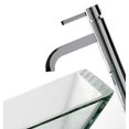 thumbnail image 4 of KRAUS Square Glass Vessel Sink in Clear with Ramus Faucet in Chrome, 4 of 6