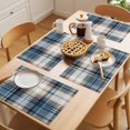 thumbnail image 5 of Blue Brown Plaid Placemats Set of 8 Vintage Abstract Stripes Lattice Place Mats Indoor Wipeable Table Mats Washable Cloth Dining Table Placemats for Kitchen Holiday Party Home Decor 13x19 Inch, 5 of 9