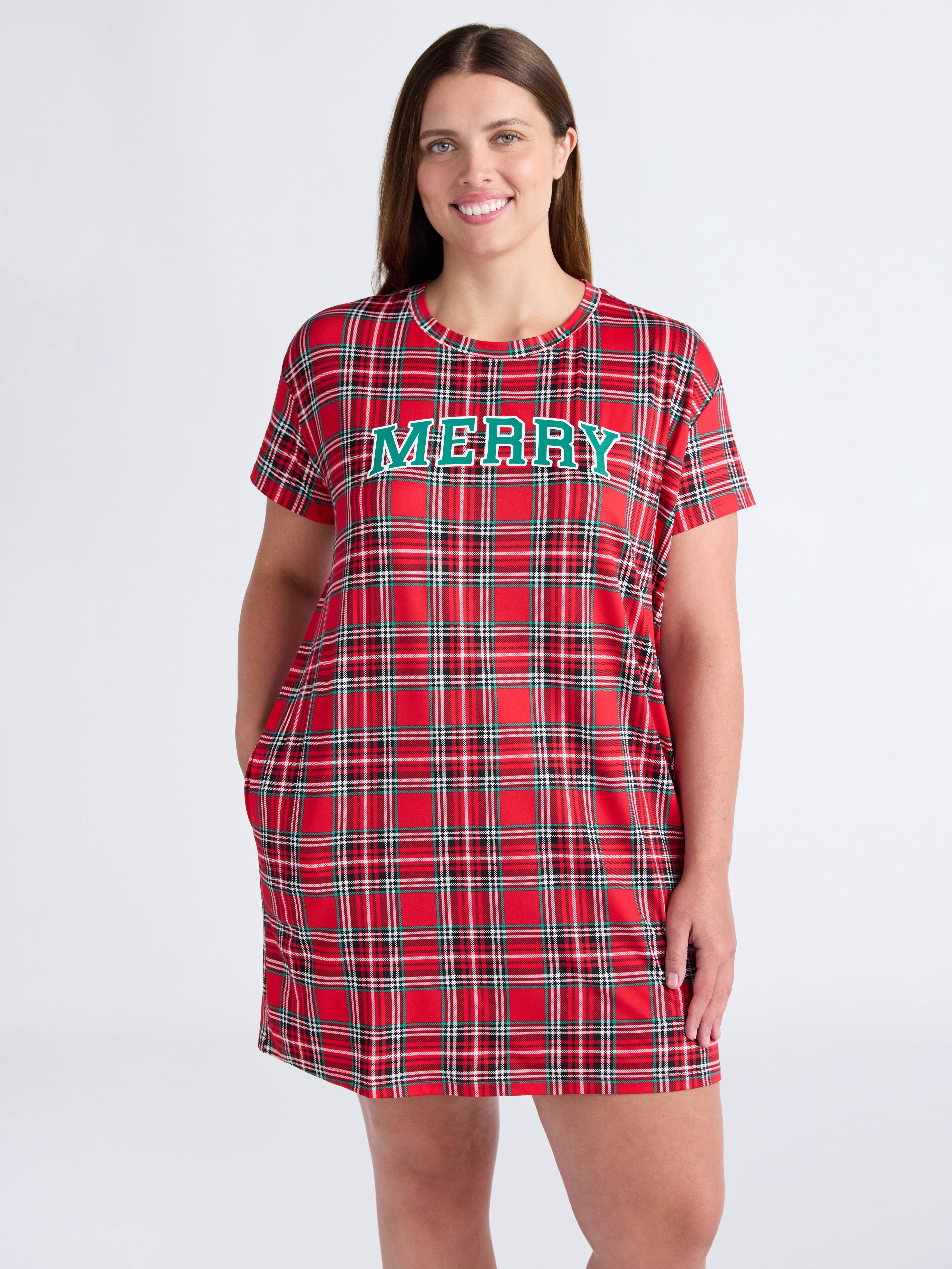Joyspun Women's Dreamy Soft Collection Sleepshirt with Short Sleeves, Sizes S/M-2X/3X