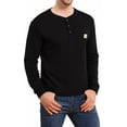 thumbnail image 2 of Aiyino Men's Loose Fit Heavyweight Long Sleeve Pocket Henley T-Shirt, 2 of 6