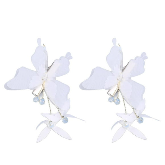 pince à cheveux Élégante, pince à cheveux en tissu blanc 2 Pcs Tenue Forte pour Femmes Filles