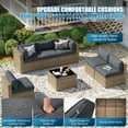 thumbnail image 5 of Sunmthink 7-Piece Wicker Patio Furniture Sets, Outdoor Conversation Set with 4 Inches Thick Cushions and Waterproof Cover, 5 of 6
