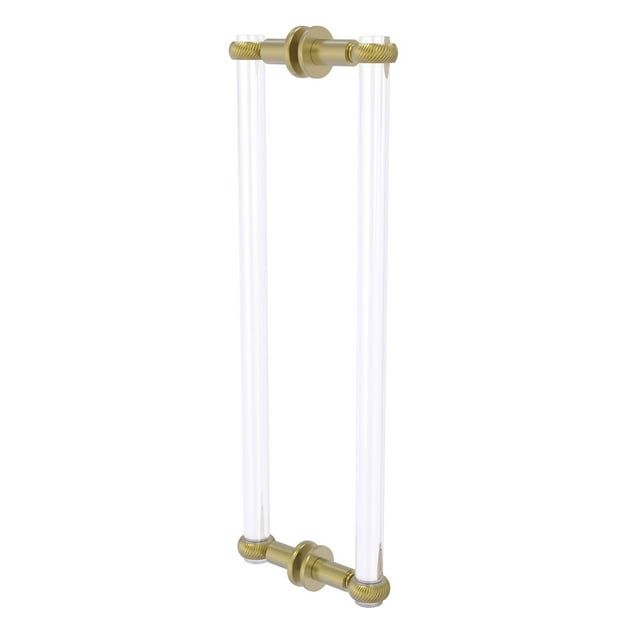 Allied Brass Clearview Collection 18 Inch Back to Back Shower Door Pull with Twisted Accents - Satin Brass