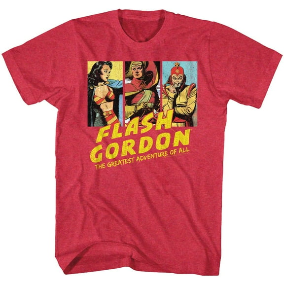 Flash Gordon Group Shot Cherry Heather Adult T-Shirt