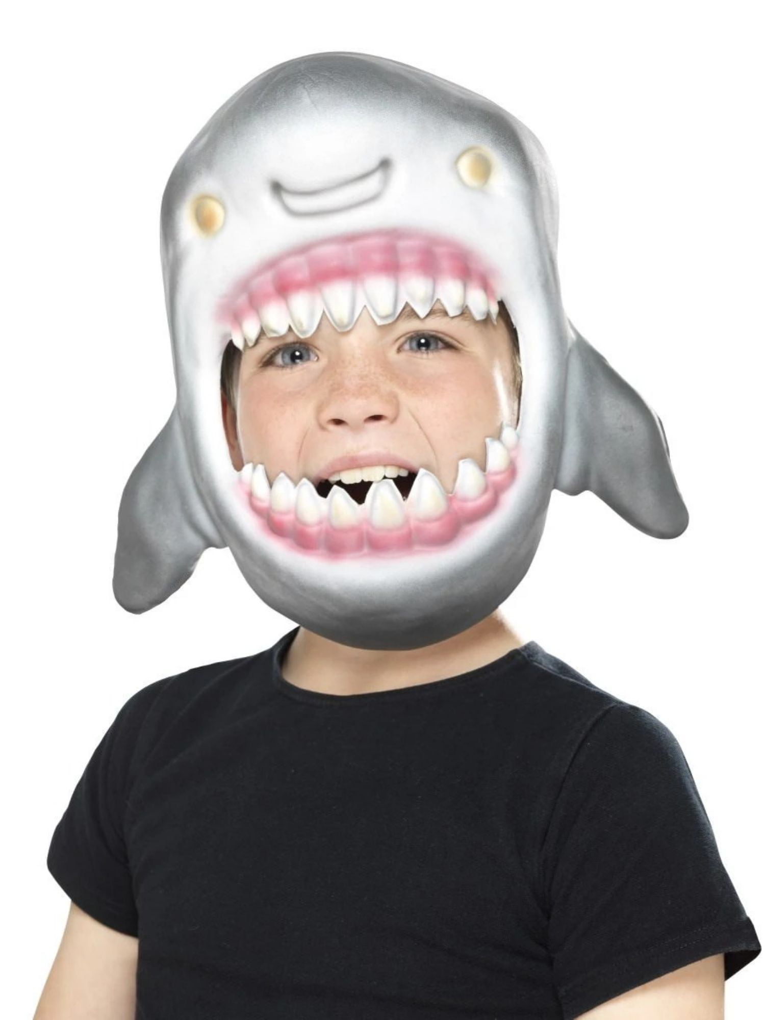 30" Gray and White Shark Unisex Child Halloween Full Head Mask Costume Accessory One Size