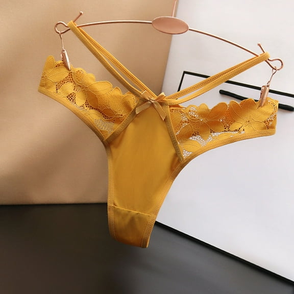 New Pure Lace Transparent Underwear For Girls Low Waist Seamless Hollow Thin Straps Crotch Japanese T String T Pants Padded Underwear for Women Lace Thongs for Women Variety Pack Couples Underwear