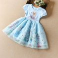 thumbnail image 2 of Vestido de niña de dibujos animados de verano 2024, moda de Frozen para niños, princesa Elsa, niña pequeña, manga corta, lindos vestidos de fiesta de malla, 2 of 5