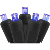 DLIG LED Wide Angle Christmas String Lights - Purple - 25.17 ft Black Wire - 50ct