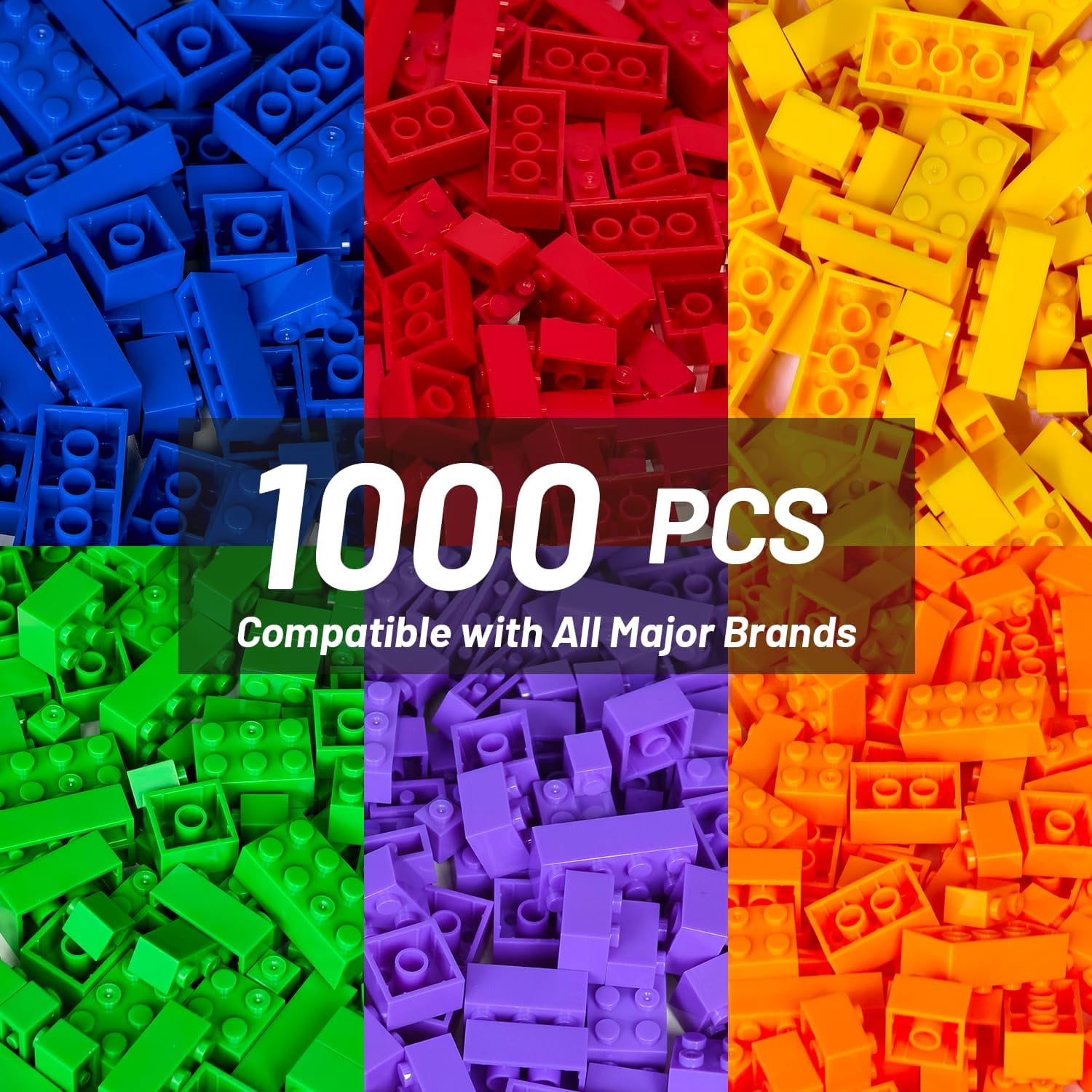 Pairez Toys Building Bricks, 1000 PCS Building Blocks in Rainbow Color, Toys for Kids Ages 4 5 6 7 8+