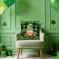thumbnail image 4 of KOYPTL St.Patrick's Day Decorations Pillow Covers 18 x 18 Inch Green Shamrock Heart Lucky Charm Buffalo Plaid Pillow Cases for Home Sofa Couch Cushion Decor(1PC), 4 of 4