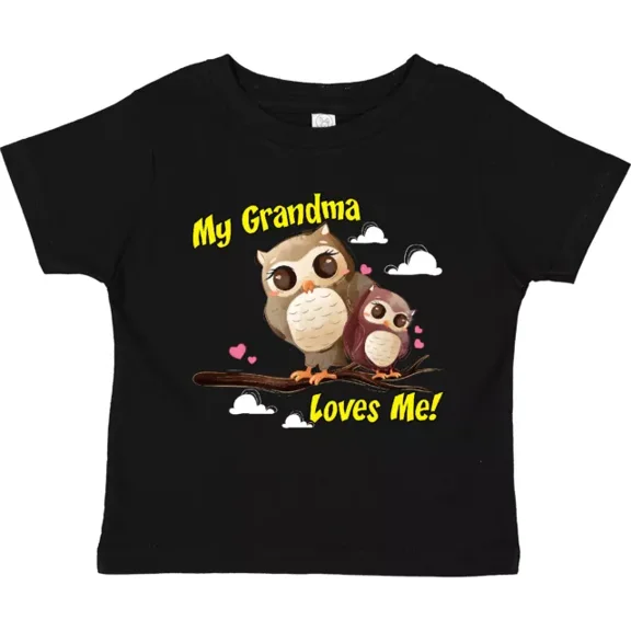 My Grandma Loves Me Owl Toddler T-Shirt Owlet Cute Child Preschooler TODDLER SHORT SLEEVE TEE BELLA CANVAS 3001T