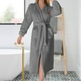thumbnail image 2 of WCJM Plush Robes for Women Ladies' Flannel Plush Heart Shaped Bathrobe with Pockets and Belted Bathrobe Long Style Women Robes, 2 of 4