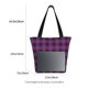 thumbnail image 3 of Fotbe Purple Black Plaid Bolsa de Playa con Estampado, Bolsa de Hombro, Bolsa de Mano Espaciosa, Bolsa de Viaje Ligera, Bolsa de Compras Versátil, 3 of 6
