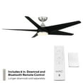 thumbnail image 2 of Viper Indoor and Outdoor 5-Blade Smart Ceiling Fan 60in Brushed Nickel Black with 3000K LED Light Kit and Remote Control, 2 of 4