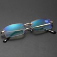 thumbnail image 2 of Blue Light Blocking Reading Glasses Stay Clear Diamond Cut Edge Rimless Comfort Eyeglass for Elderly Men and Women, 2 of 5