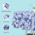 thumbnail image 5 of Unique Bargains Floral Decoration Round Vinyl Waterproof Tablecloth Blue 71" Dia, 5 of 8