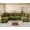 Green, variant on LLappuil Modular Sectional Sofa, 6 Seat Corduroy Sectional Sofa with Storage, 6 Back Cushion 6 Throw Pillow Yellow