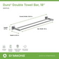 thumbnail image 3 of Symmons 363DTB-18 Duro Double Towel Bar, 18-Inch, Chrome, 3 of 7