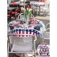 thumbnail image 5 of Outdoor Tablecloth with Umbrella Hole for Patio/Picnic/Party/Camping, 4th of July Waterproof Table Cloth Round Cover Washable, USA Blue Red Gnomes Independence Day (Dia 60"), 5 of 9