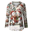 thumbnail image 4 of Womens Tops V Neck Long Sleeve Christmas Blouses Holiday Party Wear Loose Fit Pullover Comfort Xmas Holiday Pullover Tops, 4 of 5