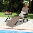 thumbnail image 4 of Gymax Set of 2 Outdoor Adjustable Chaise Lounge Chair Patio Folding Recliner Lounge Brown, 4 of 10