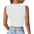 thumbnail image 6 of Ihhxva Women's Slim Fit Cropped Stretchable Crew Neck Twist Front Tank Top S-XL, 6 of 8