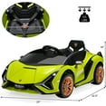 thumbnail image 3 of OLAKIDS 12V Licensed Lamborghini Sian Kids Ride On Car with Parent Remote Control, Spring Suspension, MP3 Player, Electric Toy Roadster Carbon Fiber Textured for Toddler, 3 of 9