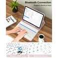thumbnail image 6 of Kenke iPad (A16) 11th Generation 11 inch 2025 Keyboard Case,for iPad 10th Generation 10.9 inch 2022 with Pencil Holder,Soft TPU Back Stand Cover, Bluetooth Detachable Wireless Keyboard, Pink, 6 of 11