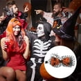 thumbnail image 3 of Ganga Única 1 Pc Clip de Pico de Pato Clip de Pelo Divertido de Telaraña de Halloween para Mujeres Naranja Blanco, 3 of 5