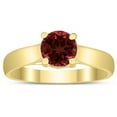 thumbnail image 1 of SZUL Women's Round 6MM Garnet Cathedral Solitaire Ring in 10K Yellow Gold, 1 of 4