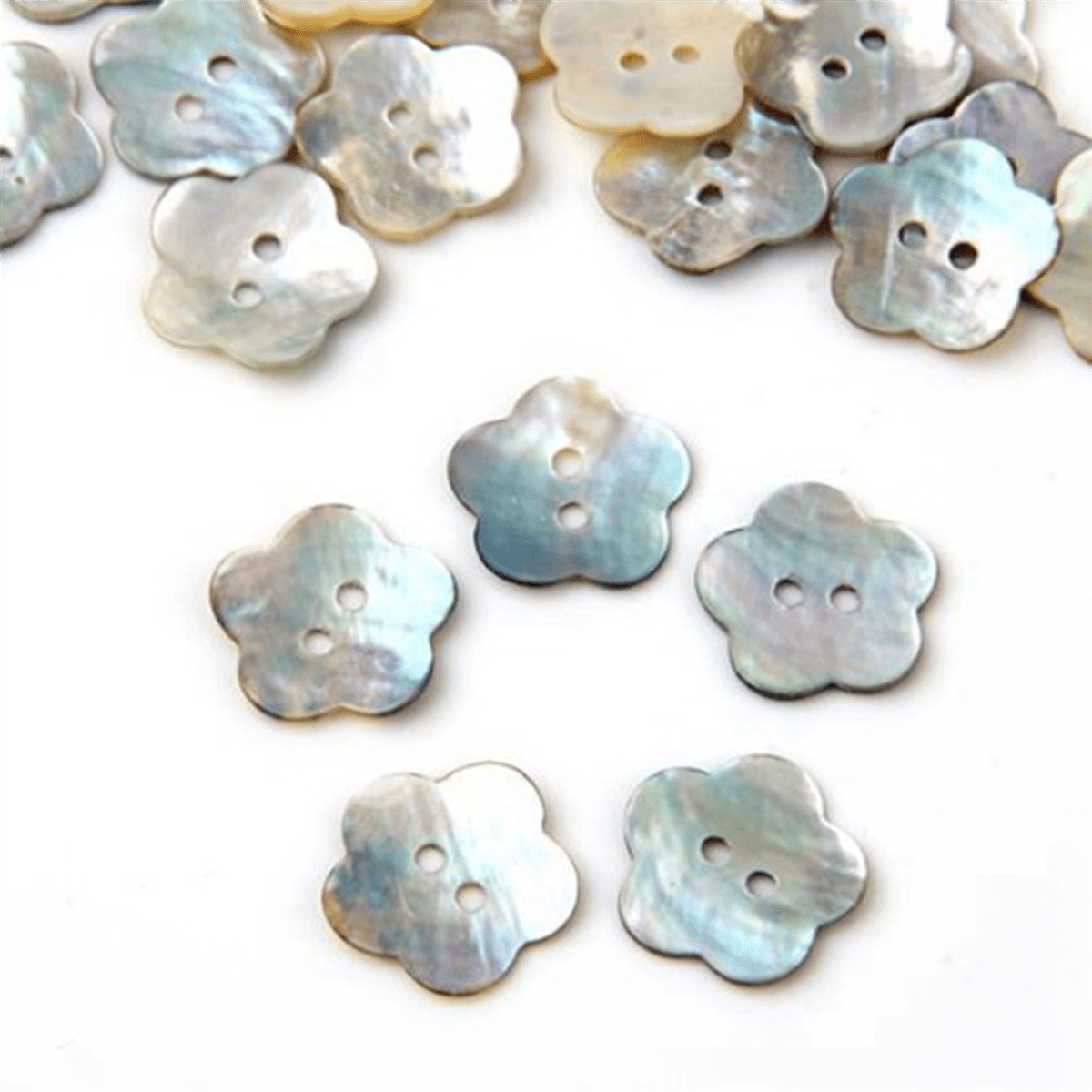 300X, 15mm Pearl Buttons Mother of Pearl Shell Flower Button