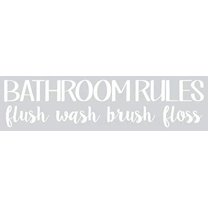 Bathroom Rules Wall Decals Sticker Vinyl Lettering Home Décor 23x6-Inch White