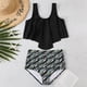 thumbnail image 2 of Elegante traje de baño con volantes estampado sin espalda cómodo para mujer Bikini Split traje de baño OAVQHLG3B Store lin121212, 2 of 3