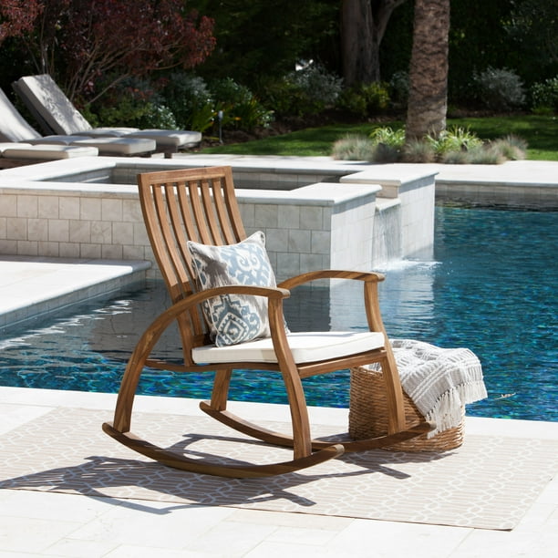 acacia wood outdoor rocking chair