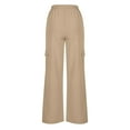 thumbnail image 5 of Yubnlvae Baggy Cargo Joggers - Women's Elastic Waist Hiking Pants (Wide Leg Sweatpants, Outdoor & Streetwear) Khaki XXL, 5 of 6