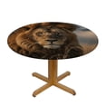 thumbnail image 3 of WYYP A Majestic Lion Round Table Cover 100% Polyester Fiber Tablecloth White, 3 of 8