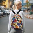 thumbnail image 7 of FORMRS Mini Backpack Purse for Women Travel Daypack Casual Shoulder Bag, Large Colorful Flowers Pattern, 7 of 7