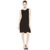 New [2113]NEW Calvin Klein Women's Faux Leather Seamed Shift Dress Black 2 $134