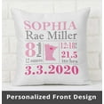 thumbnail image 2 of Printtoo Personalized Birth Announcement Pillow-Custom Giraffe BirthStats Baby Boy Girl Gift Nursery Dcor-18x18 Inches, 2 of 6