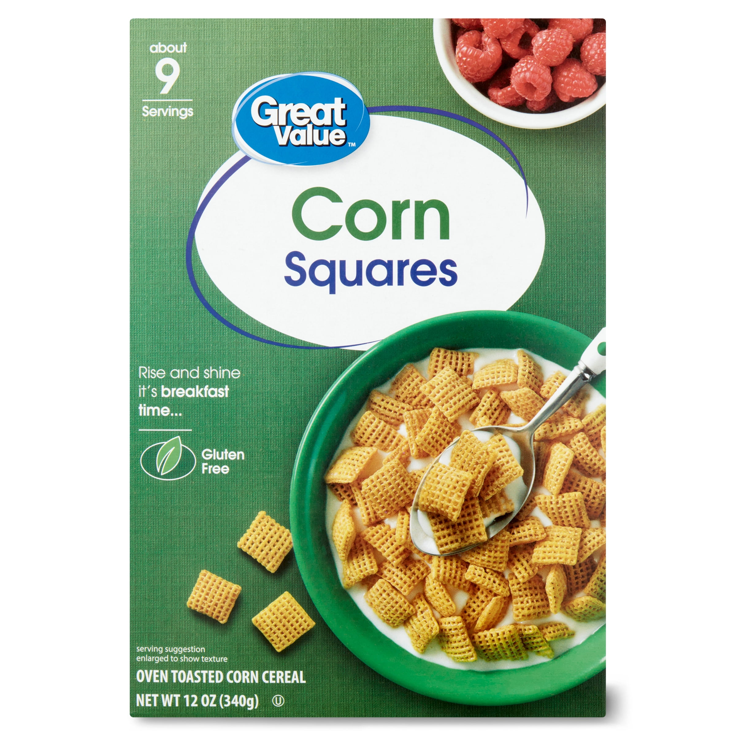Great Value Corn Squares Cereal, 12 oz