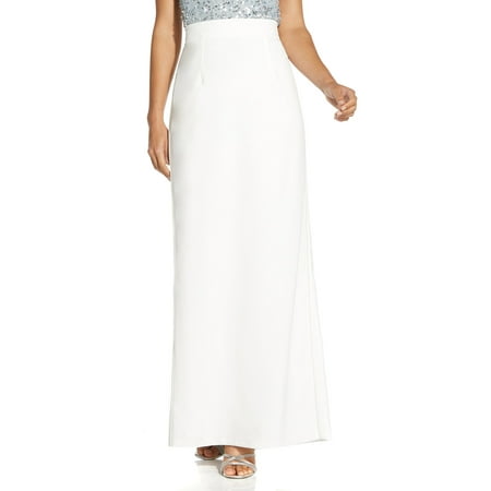 Adrianna Papell elastic waist slit back long crepe skirt by Curated Brands