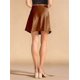 thumbnail image 4 of Minifalda Elegante de Cintura Alta con Volantes para Mujer, de Satén Sedoso, con de , Corte A. Marrón XL, 4 of 7