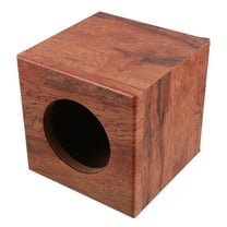 BESTONZON Car Audio Subwoofer Enclosure Khaki Wood Speaker Cabinet for Vehicle Sound