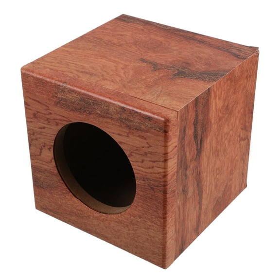 BESTONZON Car Audio Subwoofer Enclosure Khaki Wood Speaker Cabinet for Vehicle Sound