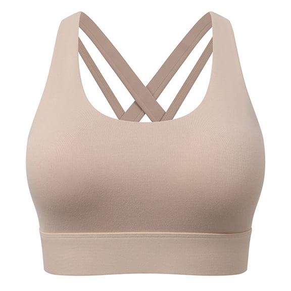 WMNTST Women's Sports Bras Crisscross Back Wireless Breathable Yoga Bra Full Coverage Minimalist Running Workout Bras