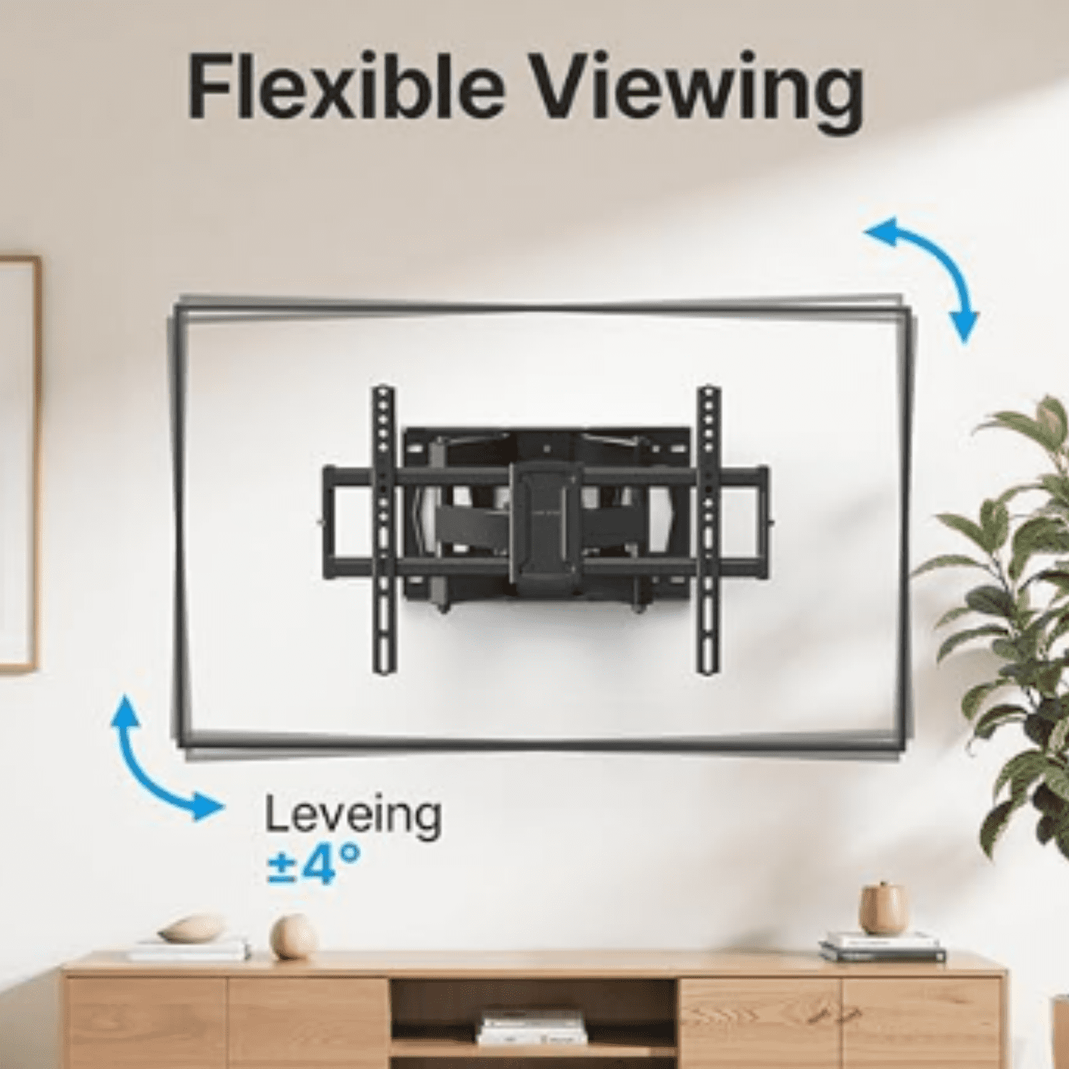 Full Motion TV Wall Mount for 37-85 Inch TVs Mounts Up to 132lbs, Fit 16" Wood Stud, Max VESA 600x400mm, Swivel and Tilt Articulating Wall Mount TV Bracket,Fit Most 55+ 65 70 75 inch TVs